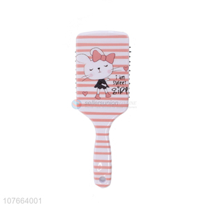 Cartoon Printing Colorful Plastic Paddle Massage Hair Brush For Sale