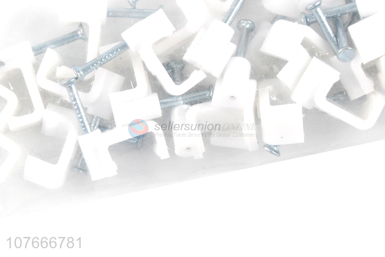 Cheap price durable plastic cable clips with steel nails