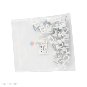 Cheap price durable plastic cable clips with steel nails