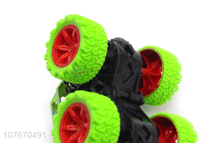 Children's fluorescent green push-pull toy car stunt off-road toy car