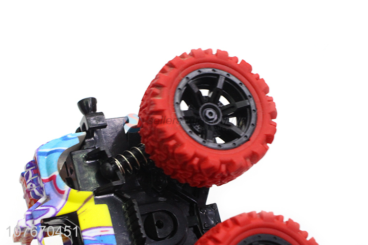 High quality children's toy car 4 red wheel stunt graffiti toy car