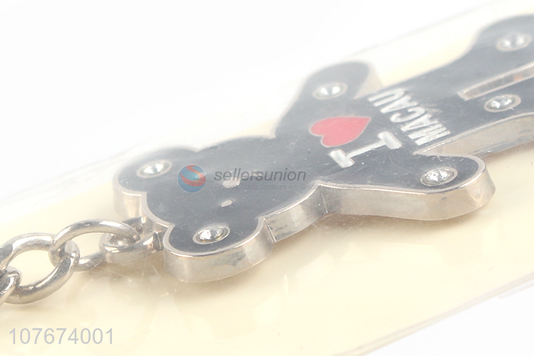 New design cute bear shape key chain with one ring