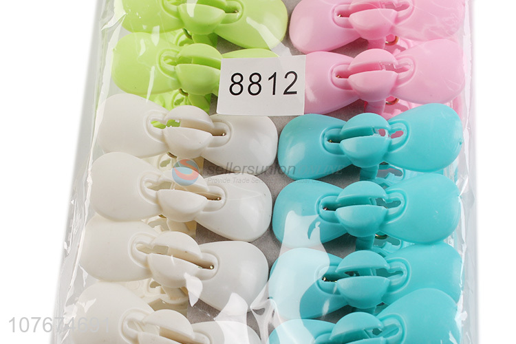 Wholesale Bowknot Style Macaron Color Clothes Clip Plastic Clip