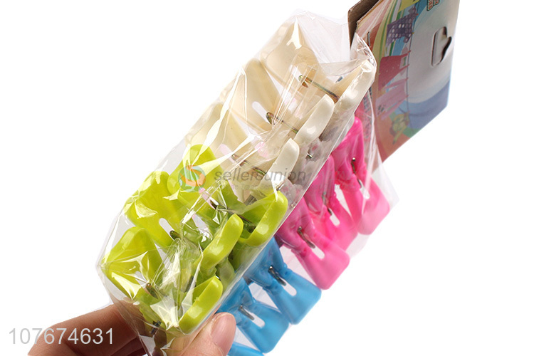 Color bow design clothespins windproof underwear clip color plastic clip 12 packs