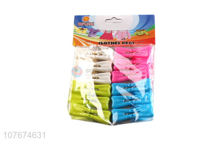 Color bow design clothespins windproof underwear clip color plastic clip 12 packs