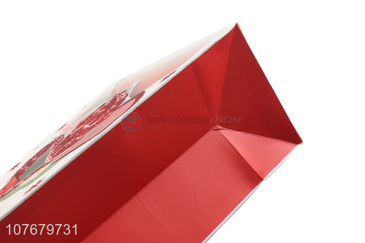 Hot sale red festive holiday tote bag paper gift bag