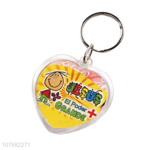 Good price heart key chain plastic keychain key ring