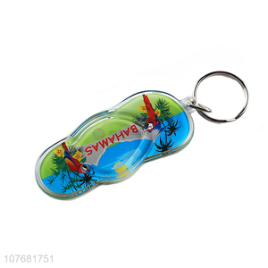 Top seller beach slipper key chain plastic keychain key ring