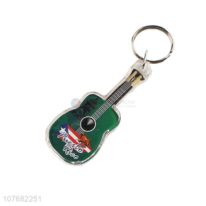 Good sale guitar key chain plastic keychain key ring