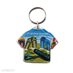 New products shirt shape key chain acrylic keyring for souvenir