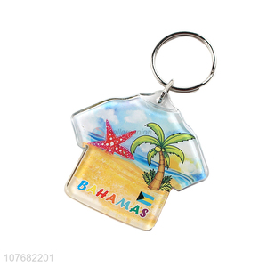 Factory direct sale shirt key chain acrylic keyring for souvenir