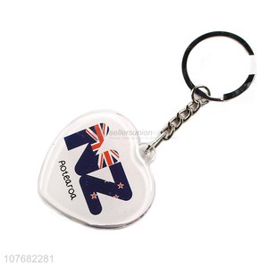 New design heart key chain acrylic keyring for souvenir