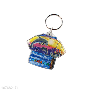 High quality shirt shape key chain acrylic keychain key ring