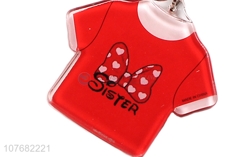 Hot products shirt key chain acrylic keyring for souvenir