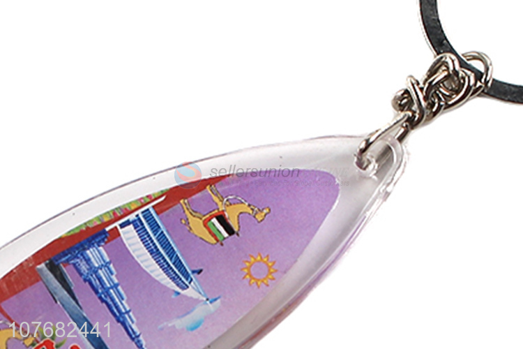 Top seller Dubai souvenir key chain acrylic keyring