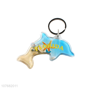 Hot selling dolphin key chain acrylic keychain key ring