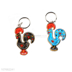 Hot selling cock key chain acrylic keyring for souvenir