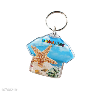 Wholesale shirt shape key chain acrylic keychain key ring