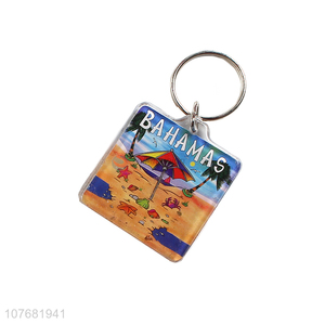 High quality Bahamas souvenir key chain acrylic keyring