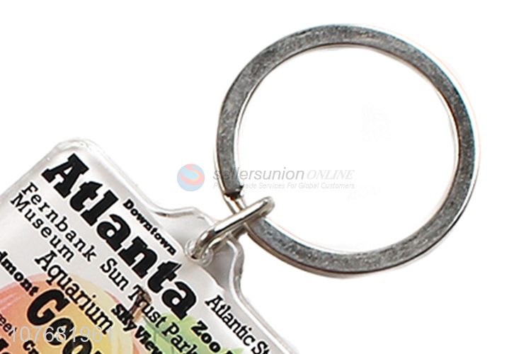 Wholesale newest Atlanta souvenir key chain acrylic keyring