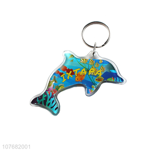 Factory price dolphin key chain acrylic keyring for souvenir