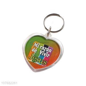 Promotional heart key chain plastic keyring for souvenir