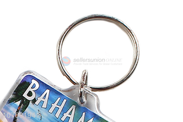 High quality Bahamas souvenir key chain acrylic keyring