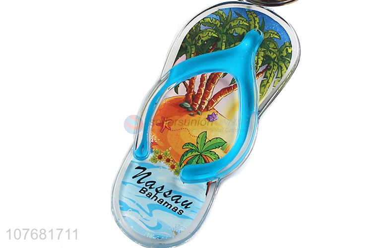 High quality beach slipper key chain plastic keychain key ring