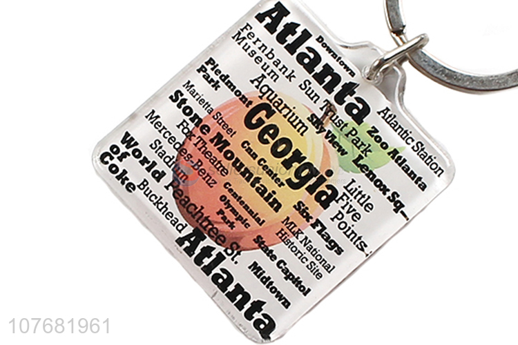 Wholesale newest Atlanta souvenir key chain acrylic keyring