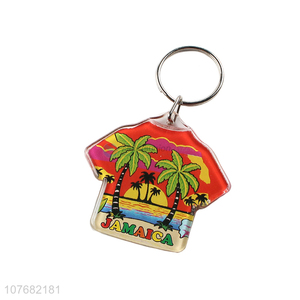 Best selling shirt shape key chain acrylic keyring for souvenir