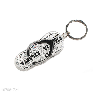 Best selling flip flops key chain acrylic keyring for souvenir