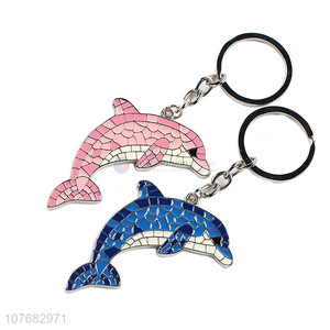 Factory price dolphin key chain metal keyring for souvenir