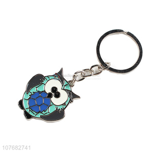 Creative design owl key chain metal keyring for souvenir