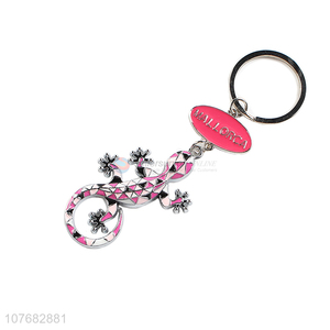 Good price lizard key chain metal keyring for souvenir