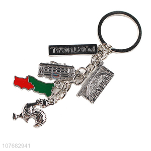 Popular products pendant key chain metal keyring for souvenir