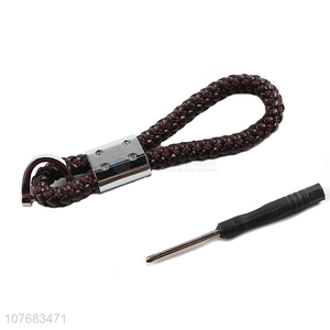 Good quality handmade braided pu leather rope for car key chain