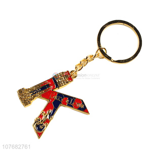 Hot sale letter K key chain metal keyring for souvenir