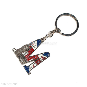 High quality letter M key chain metal keyring for souvenir