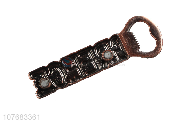 Wholesale antique metal fridge magnet with bottle opener for souvenir