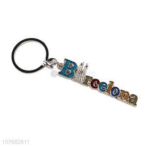 Factory direct sale glitter key chain metal keychain key ring