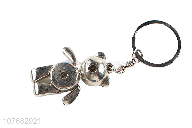 Low price cartoon bear key chain metal keyring for souvenir