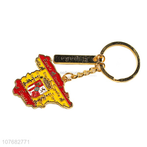 New products enamel key chain metal keychain key ring