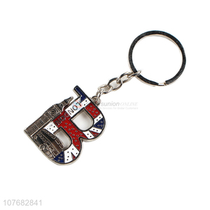 Factory price letter B key chain metal keyring for souvenir