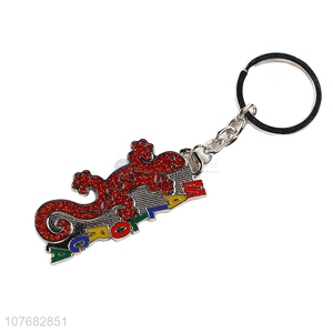 Hot selling lizard key chain metal keychain key ring