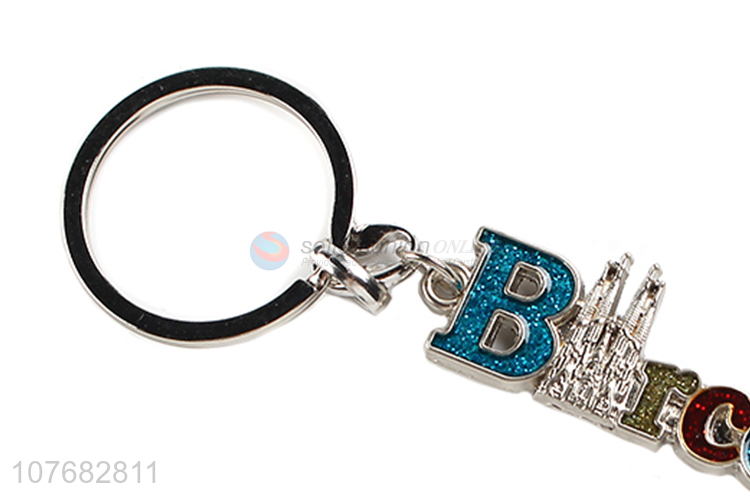 Factory direct sale glitter key chain metal keychain key ring