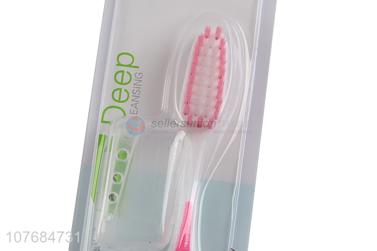 Manual adult soft toothbrush for cleaning oral cavity toothbrush with toothbrush cover