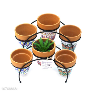 Wholesale balcony flower garden decoration combination iron flower pot