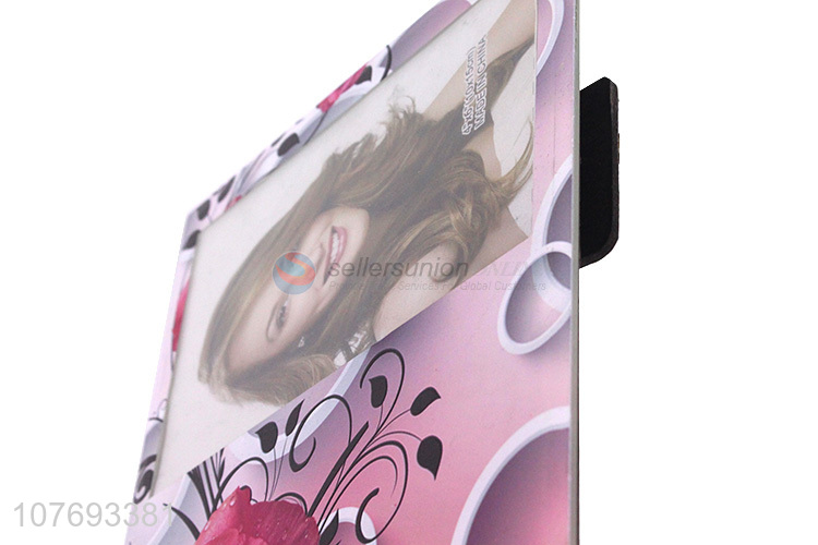 Fashion Flower Pattern Rectangle Photo Frame Glass Picture Frame