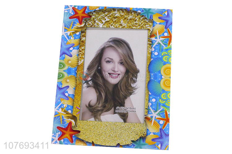 Good Sale Shell Pattern Rectangle Desk Picture Frame Glass Photo Frame