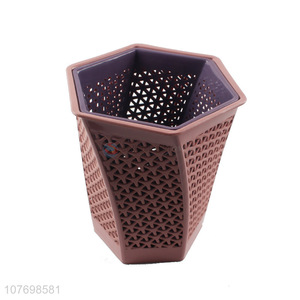 Hot Sale Plastic Hexagon Basket Wastepaper Basket Garbage Bin